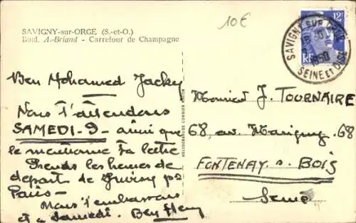 Ak Savigny sur Orge Essonne, Boulevard A.-Briand, Carrefour de Champagne