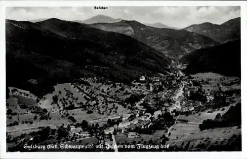 Ak Sulzburg im Breisgau Hochschwarzwald, Fliegeraufnahme