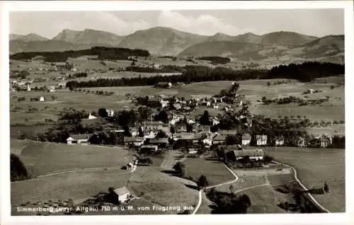Ak Weiler Simmerberg im Allgäu, Fliegeraufnahme