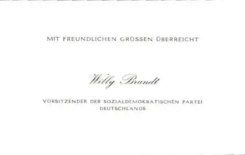 Ak Politiker Willy Brandt, Vorsitzender der SPD