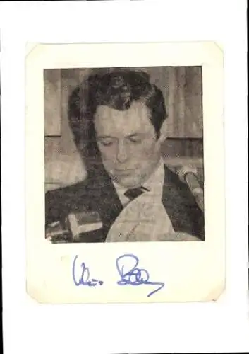 Foto Politiker und Regierungssprecher Klaus Bölling, Autogramm
