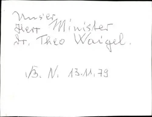 Ak Politiker Theo Waigel, Steuerlöcher, kein Problem, Karikatur, Autogramm