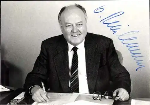 Foto Politiker Oswald Brinkmann, Hafensenator in Bremen, Autogramm