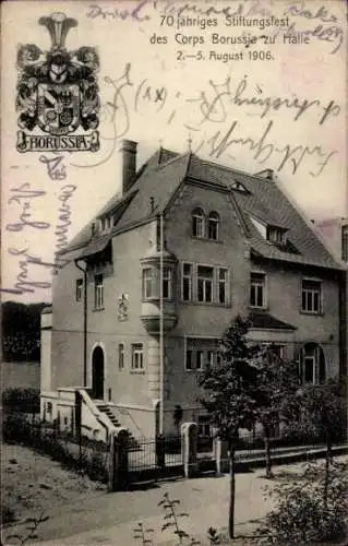 Studentika Ak Halle a.d. Saale, Corps Borussia,, Corpshaus Burgstraße, Wappen, KSCV