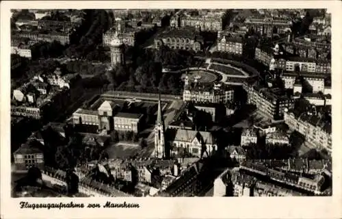 Ak Mannheim in Baden, Fliegeraufnahme, Panoramablick auf die Stadt