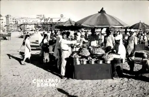 Foto Ak Mumbai Bombay Indien, Marktplatz, Marktstand, Obst