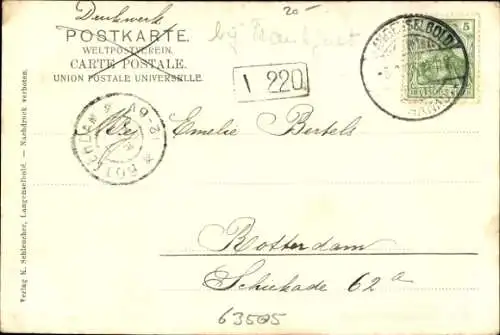 Ak Langenselbold in Hessen, Gesamtansicht, Amtsgericht, Post