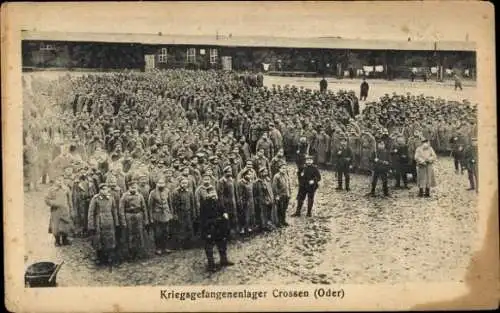 Ak Krosno Odrzańskie Crossen a.d. Oder Ostbrandenburg, Kriegsgefangenenlager, Kriegsgefangene, 1.WK