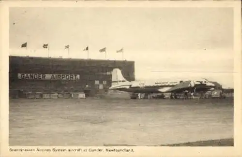 Ak Gander Neufundland Kanada, Flughafen, SAS Flugzeug