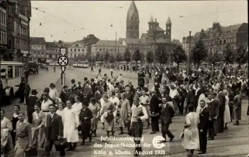 Foto Ak Köln am Rhein, Jubiläumstagung des Jugendbundes für ?,  August 1931