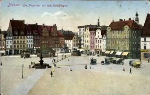 Ak Wrocław Breslau Schlesien, Neumarkt, Gabeljürgen