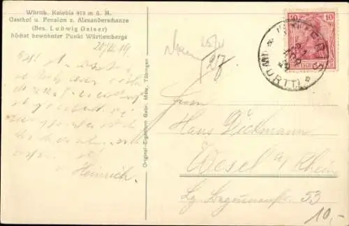 Ak Kniebis Freudenstadt Schwarzwald, Winterpartie am Gasthof Alexanderschanze, Inh. Ludwig Gaiser