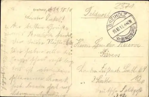 Ak Breiholz an der Eider Holstein, Straßenpartie