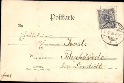 Präge Ak Neujahr, Jahreszahl 1901