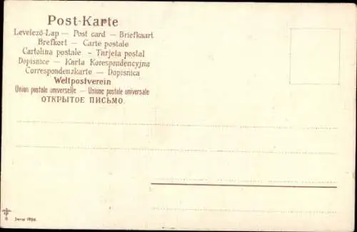 Litho Weihnachten, Jäger im Wald