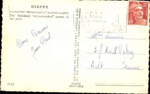 Ak Dampfer Arromanches