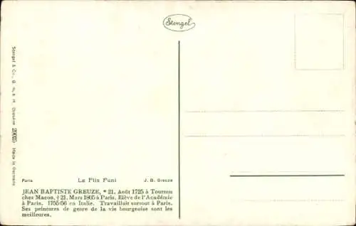 Künstler CPA Greuze, J. B., Le Fils Funi