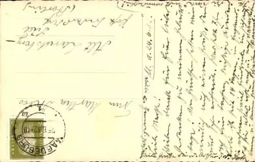 Ak Kreuzhorst Magdeburg, Innenansicht einer gotischen Kirche mit Altar, Kreuz und Kerzen.