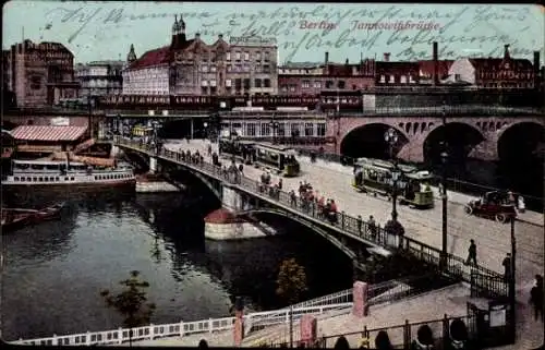 Ak Berlin Mitte, Jannowitzbrücke, Stadtbahn, Straßenbahn