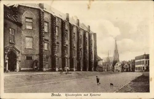 Ak Breda Nordbrabant Niederlande, Klosterplein mit Kaserne