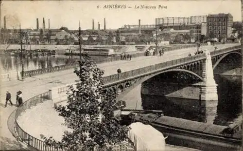 Ak Asnières sur Seine Hauts-de-Seine, Nouveau Pont