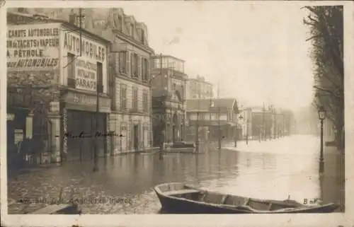 Ak Asnières sur Seine Hauts-de-Seine, Inondations Janvier 1910, Quai