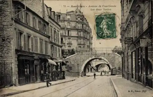 Ak Asnières sur Seine Hauts-de-Seine, Avenue de Courbevoie, Les deux Voutes