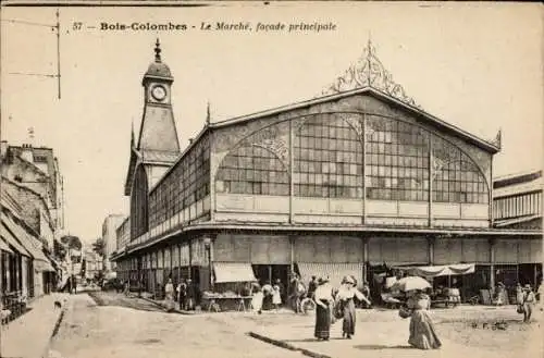 Ak Bois Colombes Hauts de Seine, le Marche, facade principale