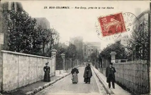 Ak Bois Colombes Hauts de Seine, Rue Cuny, pres de la rue Hoche