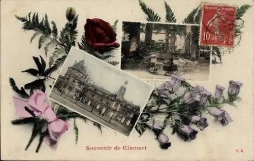 Ak Clamart Hauts de Seine, Teilansichten der Stadt, Blumen