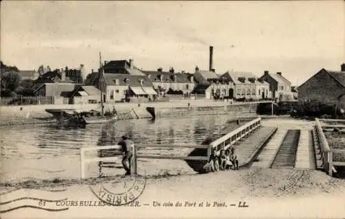 Ak Courseulles sur Mer Calvados, Hafen, Brücke