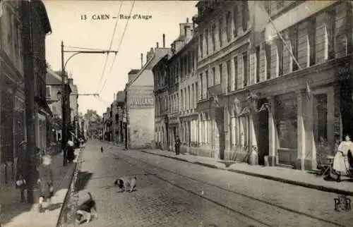 CPA Caen-Calvados, Rue d'Auge