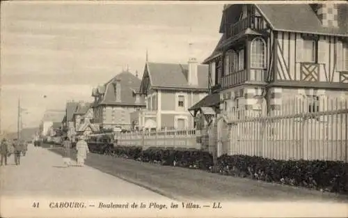 Ak Cabourg Calvados, Boulevard de la Plage, Villen