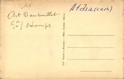 Ak Étampes Essonne, Place Romanet, Hotel du Grand Monarque, Eglise Notre-Dame du Fort