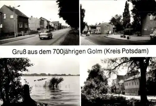 Ak Golm Potsdam in Brandenburg, Strassenansicht, Seeblick, Trabi