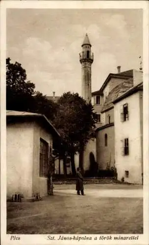 Ak Pécs Fünfkirchen Ungarn, Minarett, St. János-Kapelle