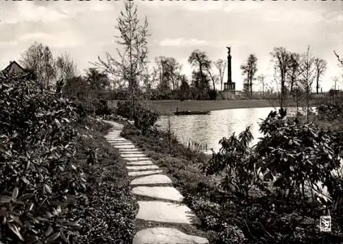 Ak Berlin Tiergarten, Englischer Garten mit Siegessäule