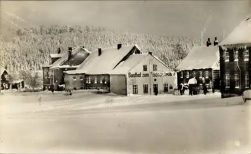 Ak Moldava Moldau Region Aussig, Fischerhaus, Buchenberg, Winter