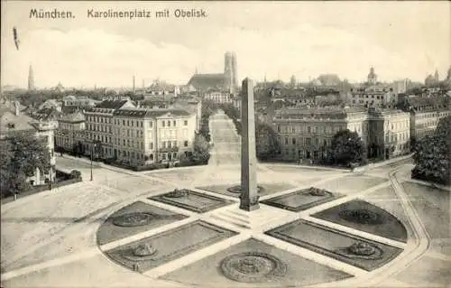 Ak München, Karolinenplatz, Obelisk