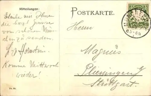 Ak München, Karolinenplatz, Obelisk