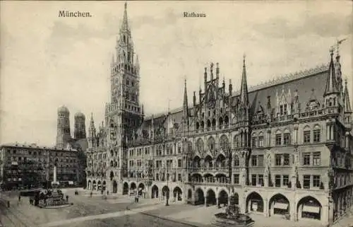 Ak München, Rathaus, Frauenkirche