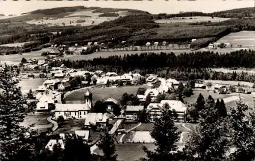 Ak Hinterzarten im Schwarzwald, Landschaft mit Häusern, Waldbereich, Blick auf Hinterzarten