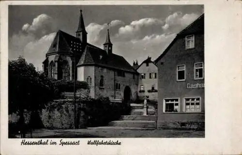 Ak Hessenthal Mespelbrunn im Spessart, Wallfahrtskirche, Gasthaus