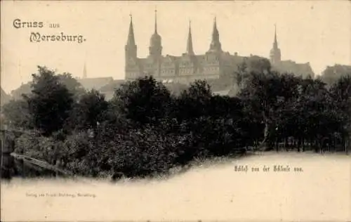 Ak Merseburg an der Saale, Schloss, Bäume, Landschaft, historische Architektur