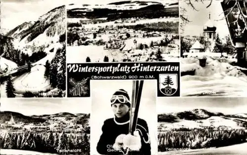 Ak Hinterzarten im Schwarzwald, Wintersportplatz  Winterlandschaften, Skifahrer, Schwarzwald