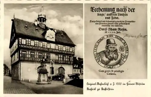 Ak Staffelstein Oberfranken, Rathaus, Rechenbuch von Adam Riese