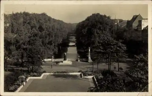 Ak Düsseldorf am Rhein, Große Ausstellung GeSoLei 1926, Schöne Parklandschaft, Kanal, Brücke, ...