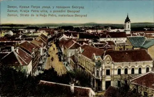 Ak Zemun Semlin Beograd Belgrad Serbien, Kralja Petra ulica, u posadini Beograd