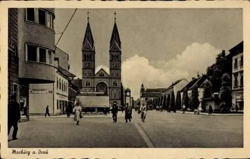 Ak Maribor Marburg an der Drau Slowenien, Straßenpartie, Kirche