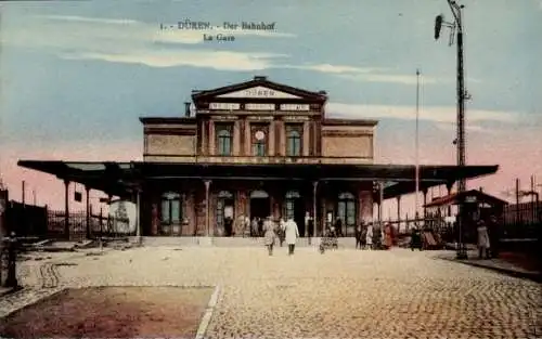 Ak Düren im Rheinland, Der Bahnhof